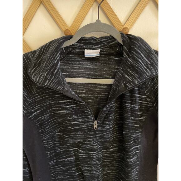 Columbia Sweatshirt Women's Medium Black Gray Glacial Fleece Pullover 1/4 Zip - Picture 9 of 10